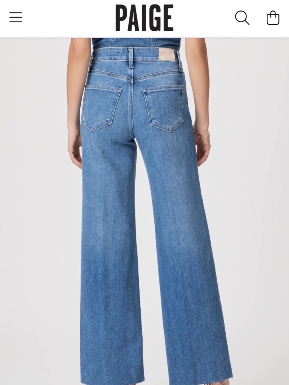 Paige Anessa 31 Wide Leg Jean Size 28